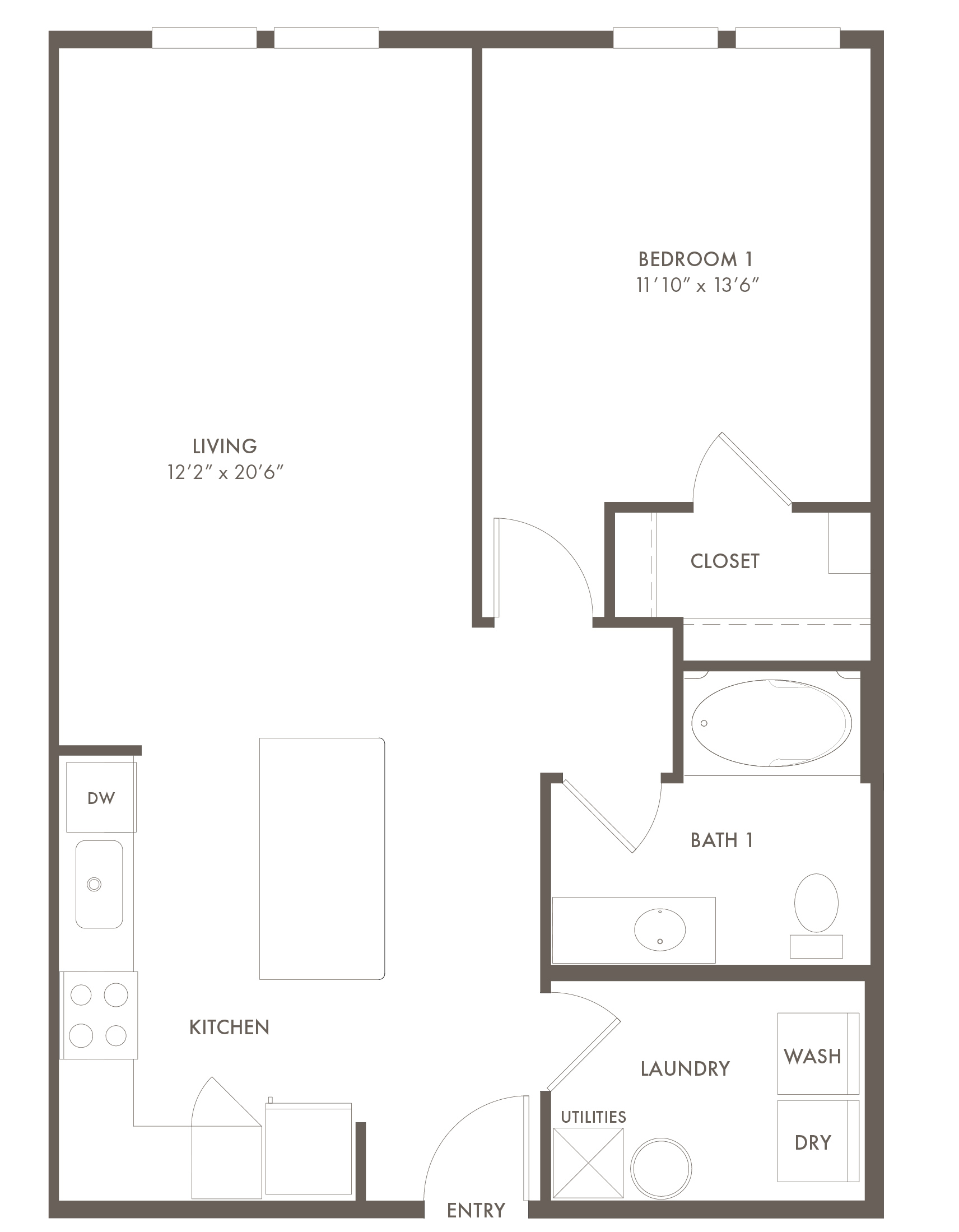 A A2 unit with 1 Bedrooms and 1 Bathrooms with area of 816 sq. ft