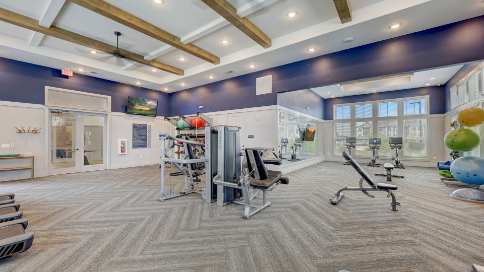 the fitness center at The Story Mundy Mill